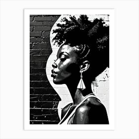 Vintage Graffiti Mural Of Beautiful Black Woman 51 Art Print