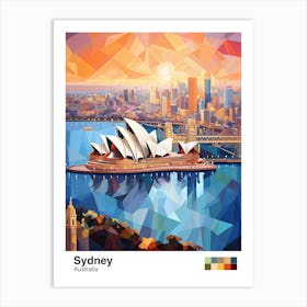 Sydney, Australia, Geometric Illustration 3 Poster Art Print