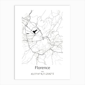 Florence,Italy Minimalist Map Póster