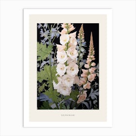 Flower Illustration Delphinium 1 Poster Art Print