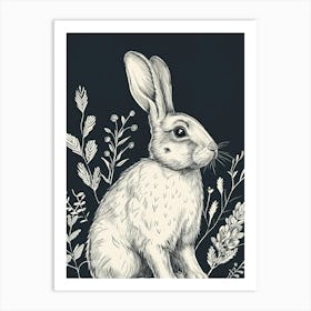 Flemish Giant Rabbit Minimalist Illustration 1 Art Print