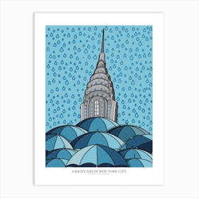 A Rainy Day In New York City Text Version 9600p X 7200p Art Print