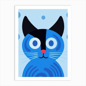 Blue Cat 5 Art Print