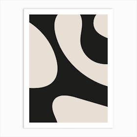 Beige And Black Minimalist Abstract 1 Art Print