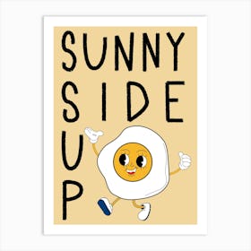 Sunny Side Up Retro Egg Kitchen Art Print