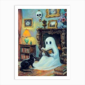 Ghost Reading A Book 13 Art Print