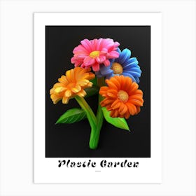 Bright Inflatable Flowers Poster Zinnia 3 Art Print