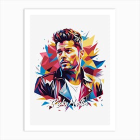 Ricky Martin 01 Portrait Music Icon WPAP Pop Art Style Art Print