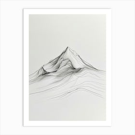 Mount Whitney Usa Line Drawing 2 Art Print
