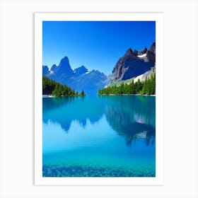 Crystal Clear Blue Lake Landscapes Waterscape Photography 2 Art Print