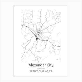 Alexander City,United States Minimalist Map Art Print