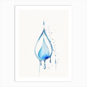 Water Droplet Symbol Minimal Watercolour Art Print