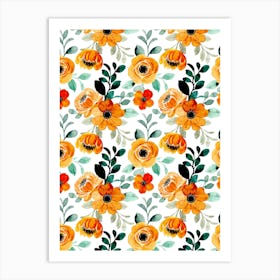 Orange Roses.Colorful roses. Flower day. artistic work. A gift for someone you love. Decorate the place with art. Imprint of a beautiful artist. Art Print