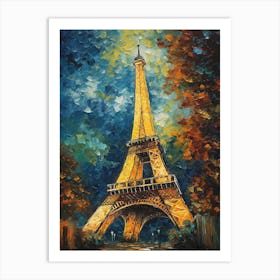 Eiffel Tower Paris France Vincent Van Gogh Style 9 Art Print