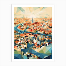 Berlin, Germany, Geometric Illustration 2 Art Print