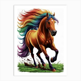 Rainbow Horse 3 Art Print