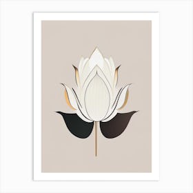 American Lotus Retro Minimal 3 Art Print