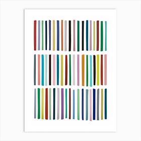 Scandinavian Multicolour Lines Art Print