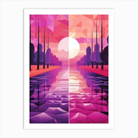 Landscape Geometric Abstract Illustration 16 Art Print