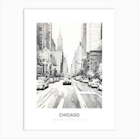 Magnificent Mile, Chicago B&W Poster Art Print