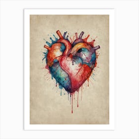 Watercolor Heart 1 Art Print