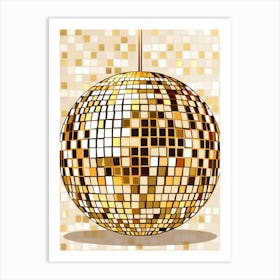 Disco Ball Vector Illustration Art Print