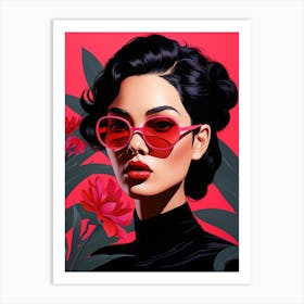 Sexy Girl In Sunglasses Art Print