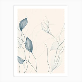 Line Drawing Of A Leaf 20 Art Print