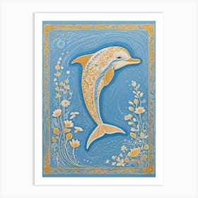 Dolphin In Gold Art Print