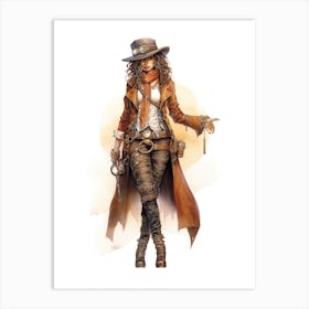 Steampunk Cowgirl 5 Art Print