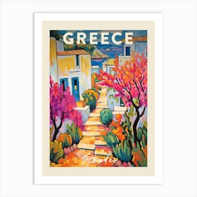 Rhodes Greece 4 Fauvist Painting Travel Poster Art Print