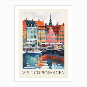 Visit Copenhagen Travel Poster Art Print