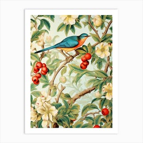 Bird In A Cherry Tree Art Print