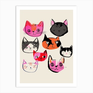 Cats Characters Art Print