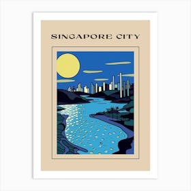 Minimal Design Style Of Singapore City, Singapore 3 Poster Art Print