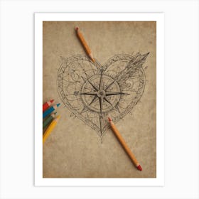 Heart Compass 4 Art Print