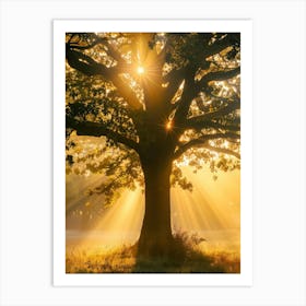 Sunbeams Through A Tree Art Print