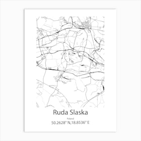 Ruda Slaska,Poland Minimalist Map Poster