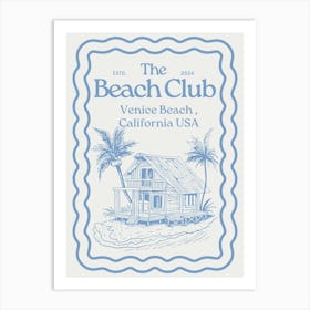 The Beach Club | Venice Beach California Travel | Coastal Tropical Beachy Art Print