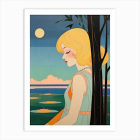 Moonlight On The Lake Art Print