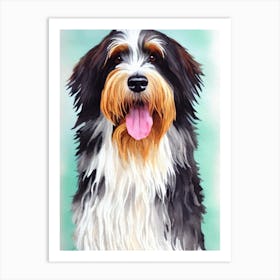 Bearded Collie Watercolour Dog Art Print