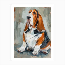 Basset Hound Acrylic Painting 1 Art Print