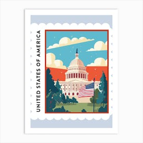 United States Of America 2 Travel Stamp Poster Art Print