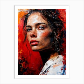 'The Girl In Red' painting Art Print