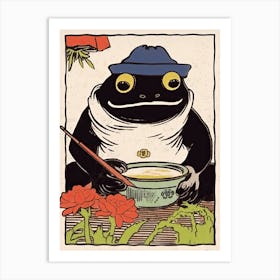 Frog Eating Ramen,  Matsumoto Hoji Inspired Japanese 1 Art Print