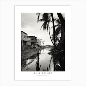 Poster Of Philippines, Black And White Analogue Photograph 1 Art Print