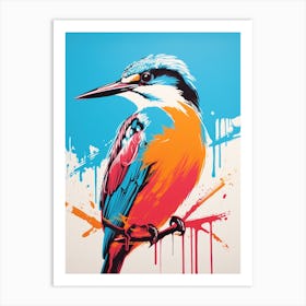 Andy Warhol Style Bird Kingfisher 4 Art Print