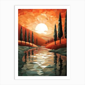 Landscape Geometric Abstract Illustration 5 Art Print