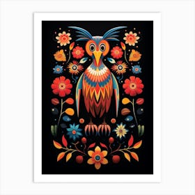 Folk Bird Illustration Falcon 7 Art Print