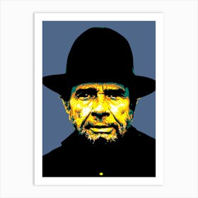 Merle Haggard American Country Musician Legend in Pop Art Art Print